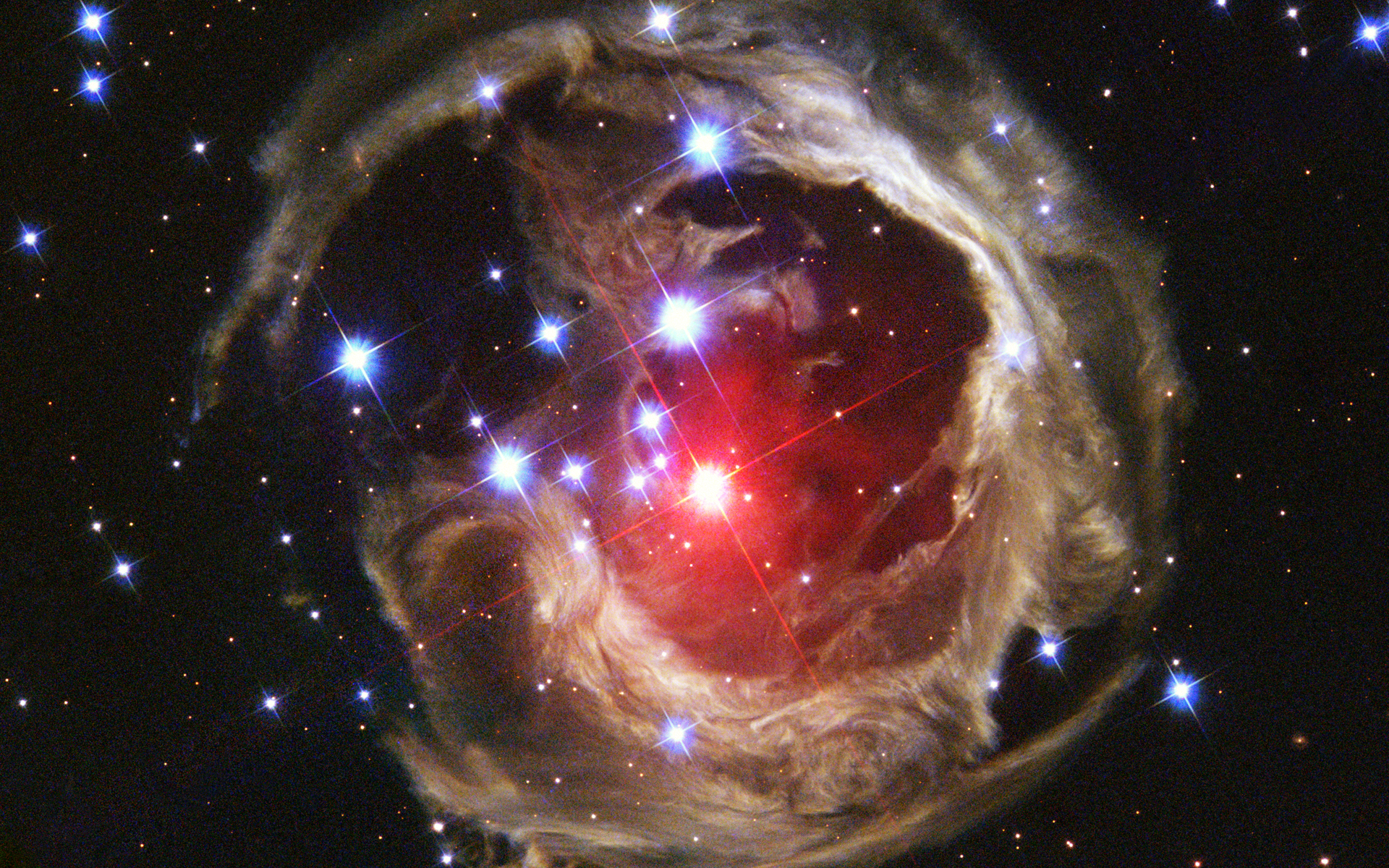 Звезда мон. V838 Monocerotis звезда. V838 единорога. Созвездие Единорог v838. Взрыв сверхновой Хаббл.