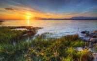 lake at sunset