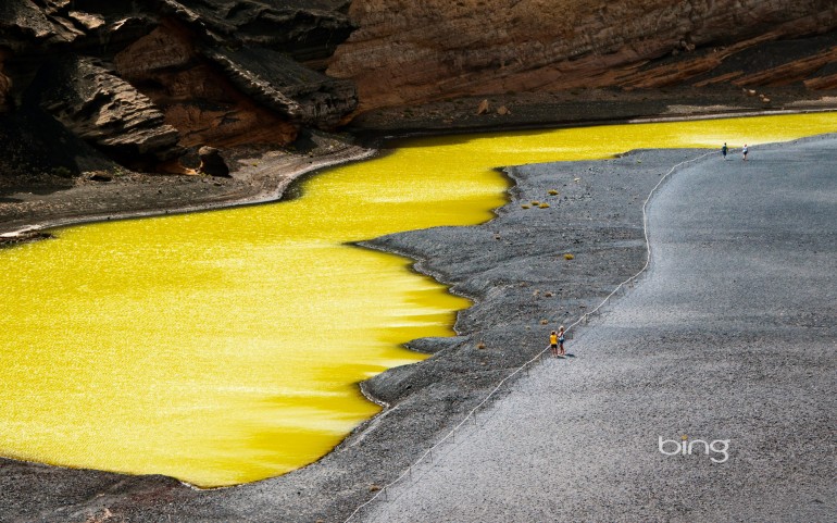 Charco de los Ciclos (also known as ?Green Lagoon?) on Lanzarote, Canary Islands, Spain