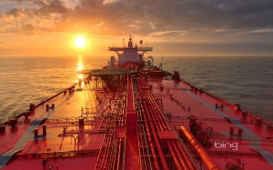 Oil tanker near Galveston, Texas