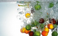 tropical fruit under water