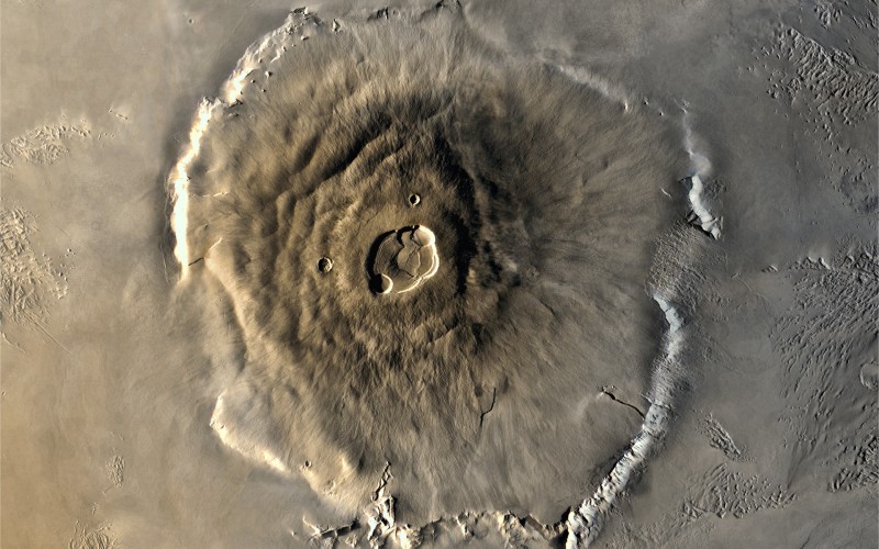 olympus mons on mars aerial vew wallpaper